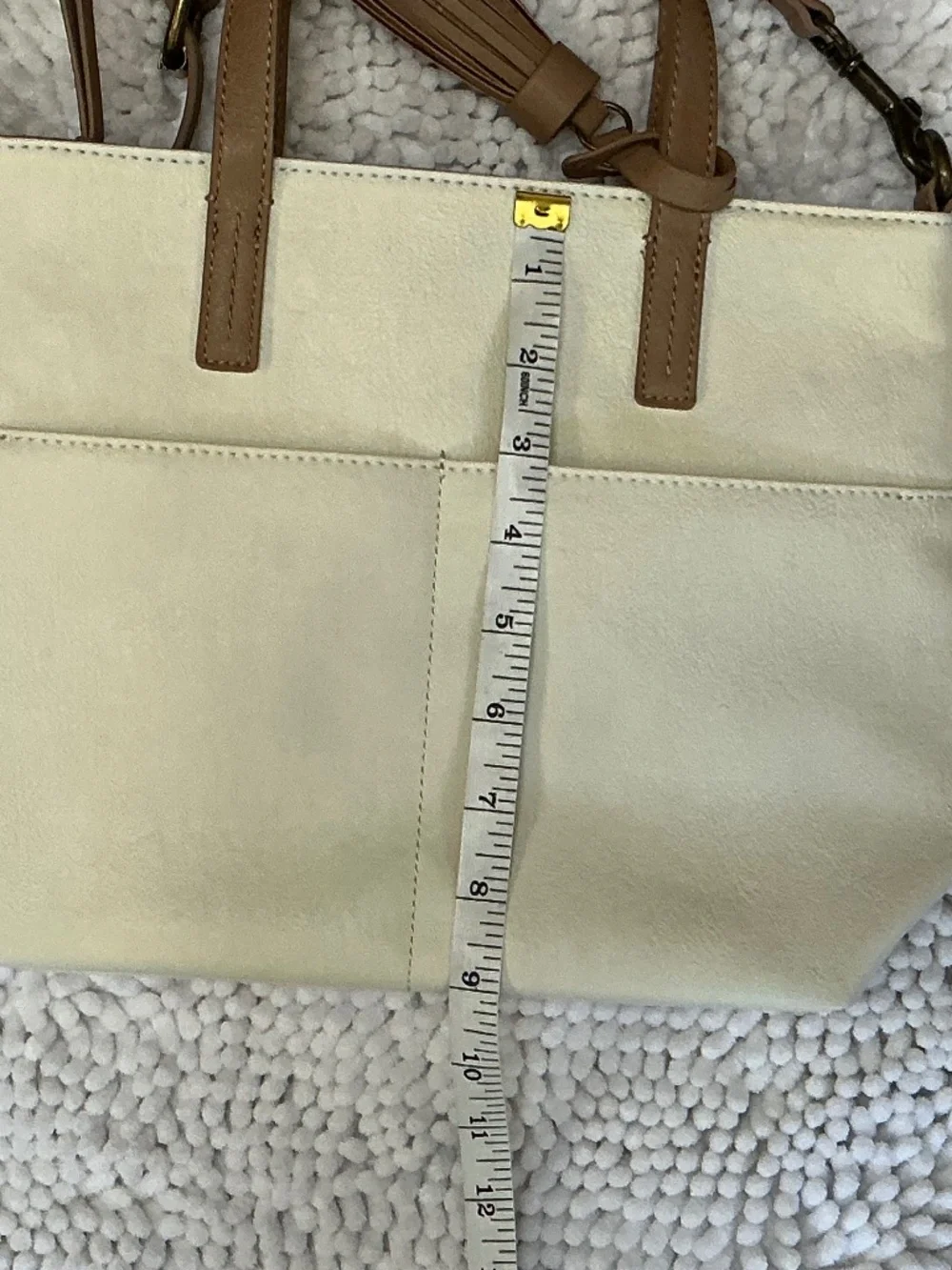 Sonoma Cream and Tan Shoulder Bag NWT